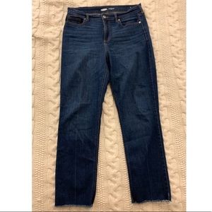 Old Navy Straight Ankle Jeans with Frayed Bottom
